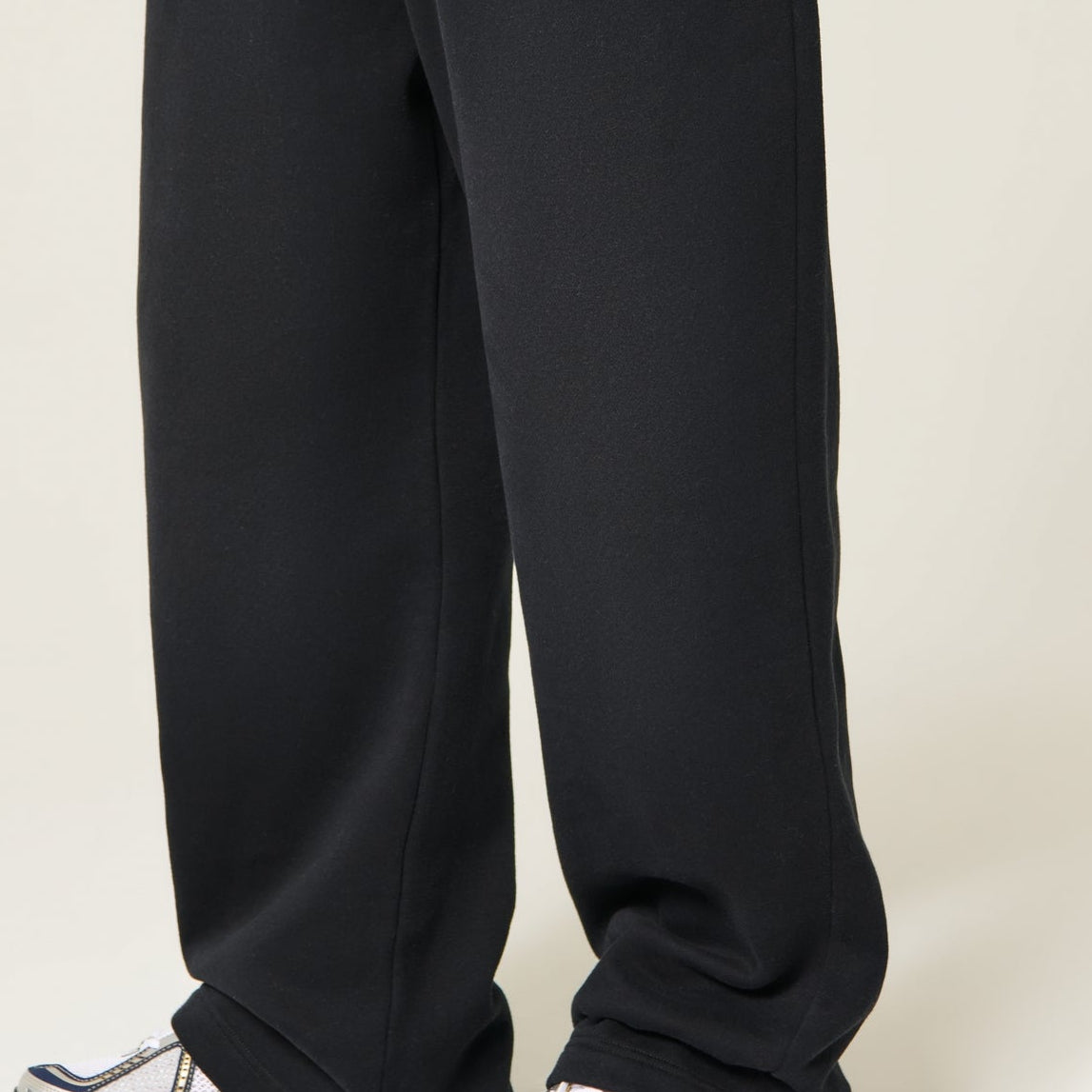 Men's black wide leg trousers