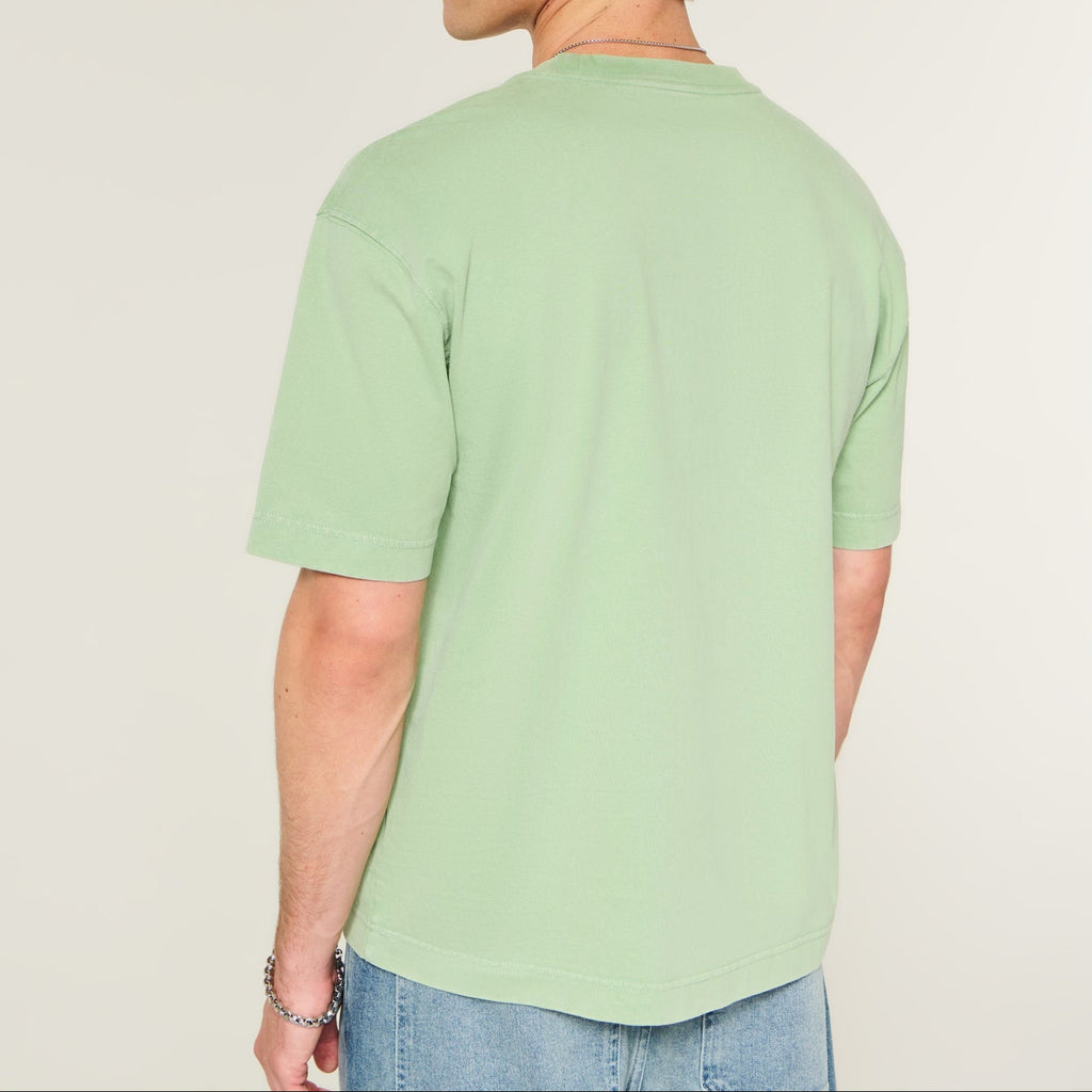 Men's green crew neck short sleeve t-shirt
