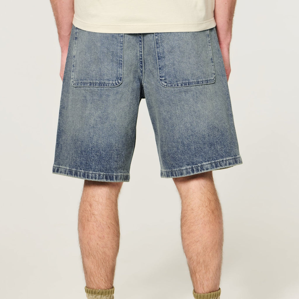 Men's knee length denim shorts