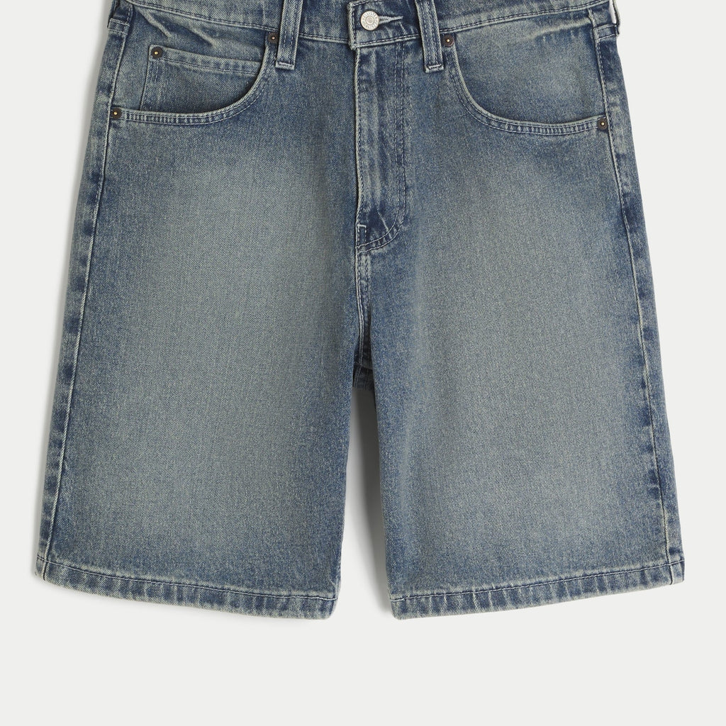 Men's knee length denim shorts