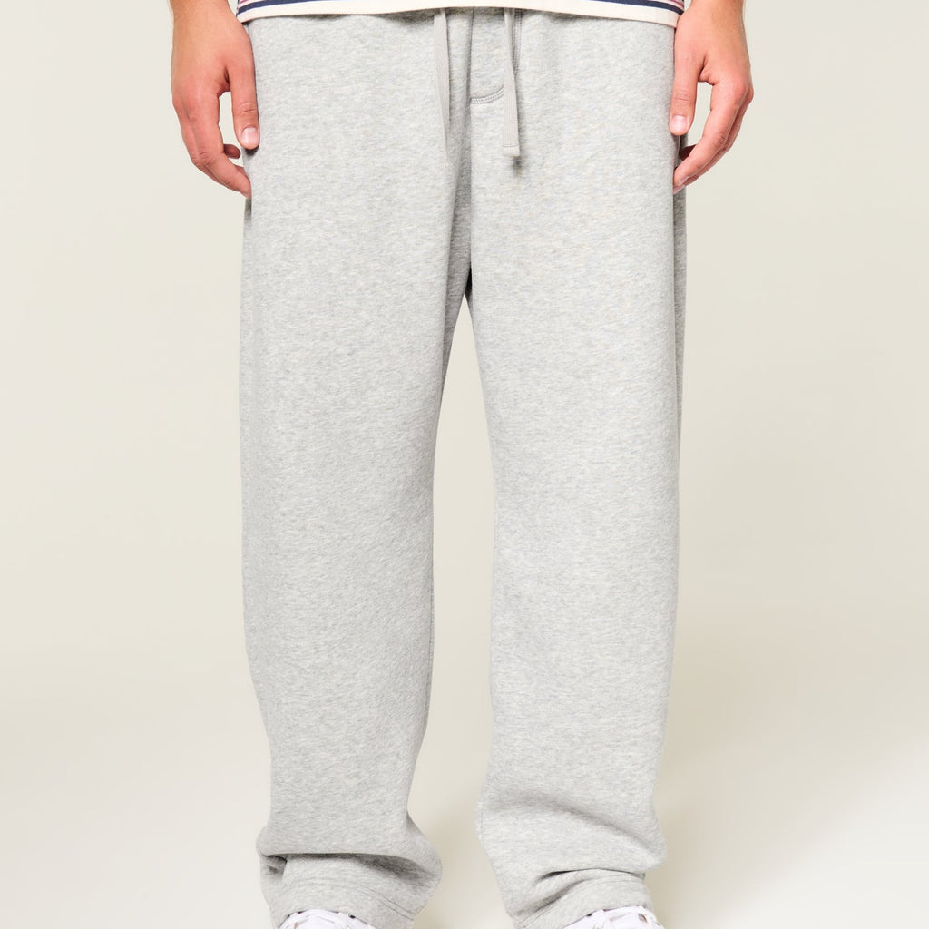Men's light grey wide leg trousers