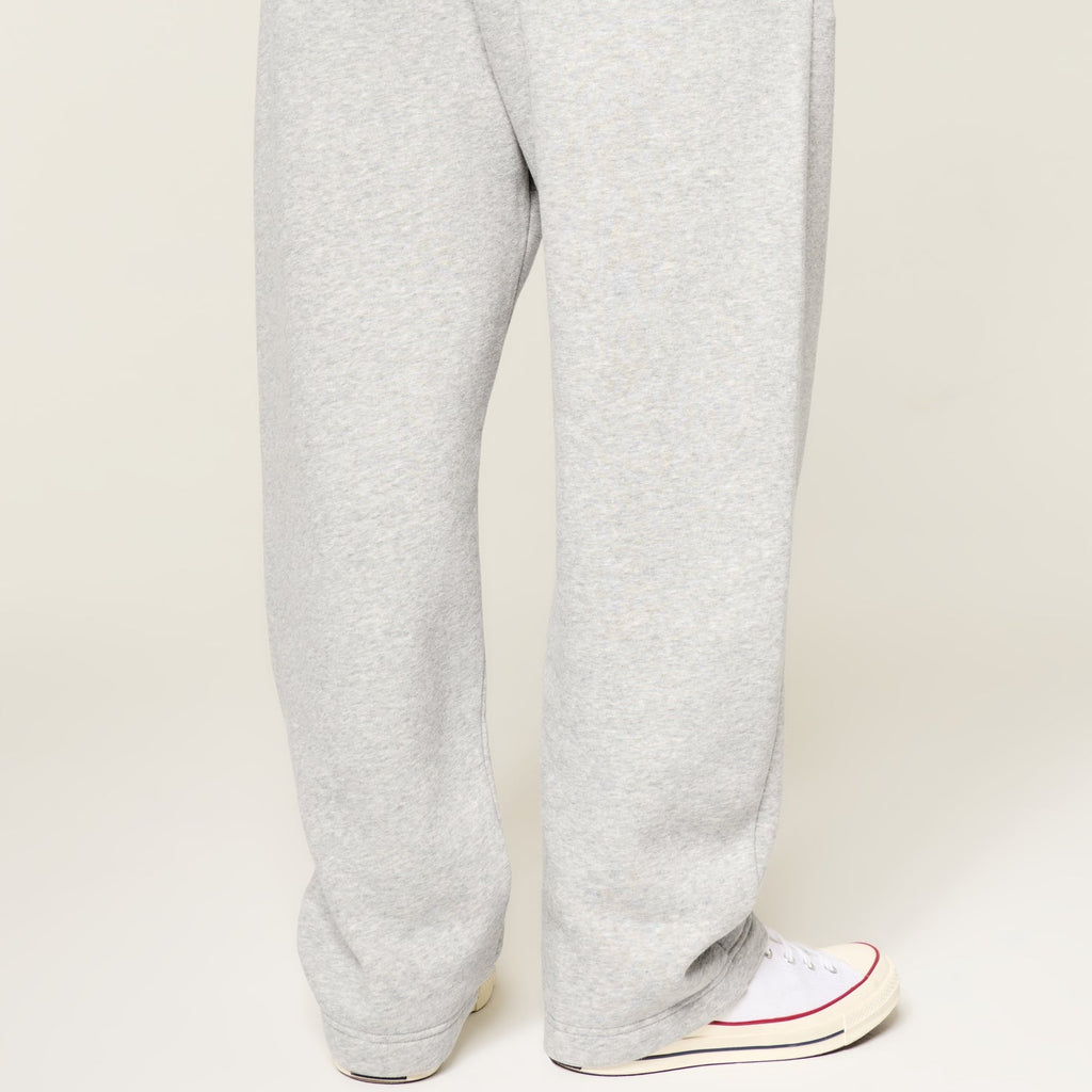 Men's light grey wide leg trousers