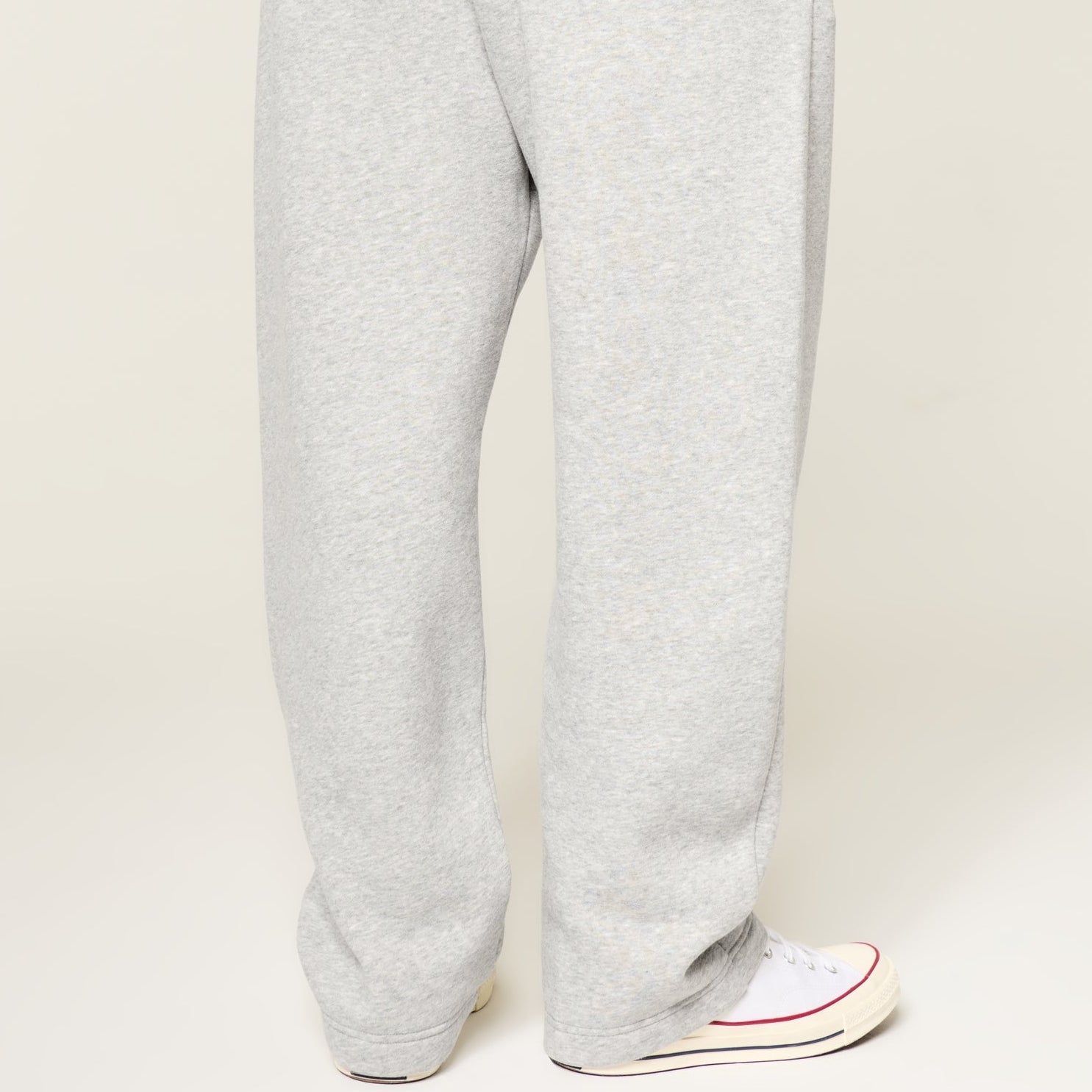 Men's light grey wide leg trousers