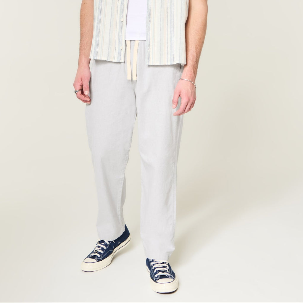 Men's loose fit off white trousers