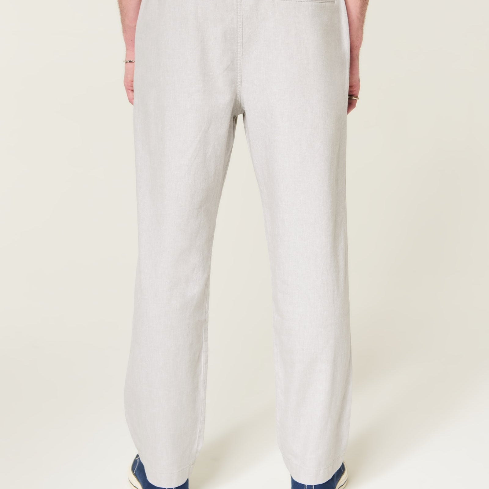 Men's loose fit off white trousers