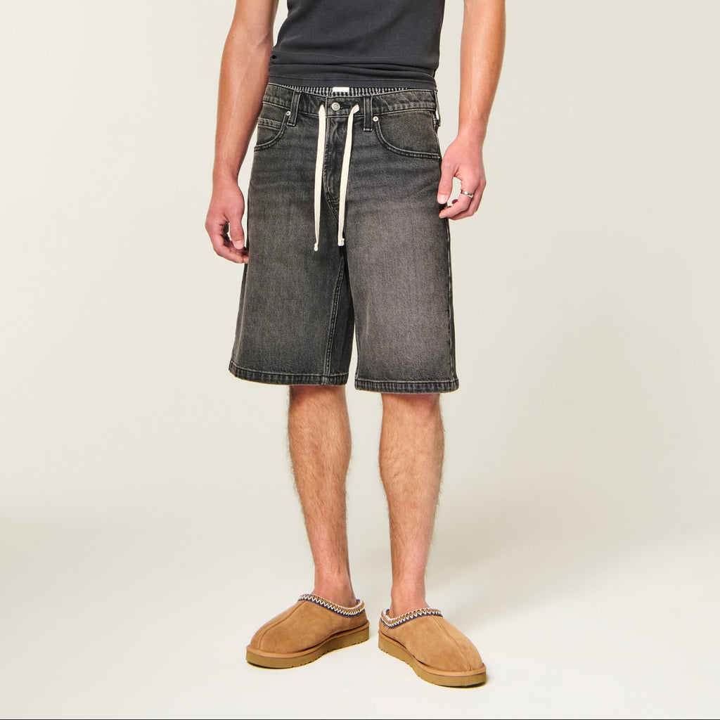 Men's washed drawstring shorts