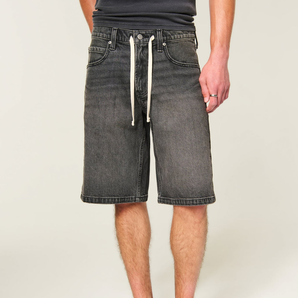 Men's washed drawstring shorts