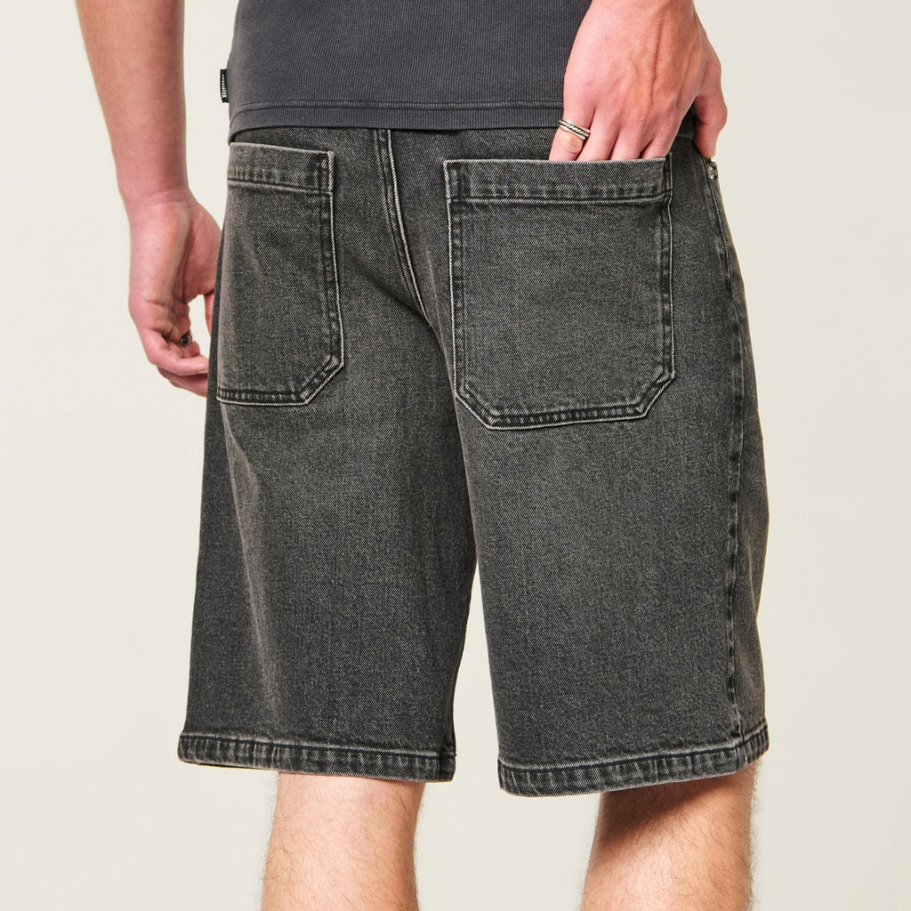 Men's washed drawstring shorts